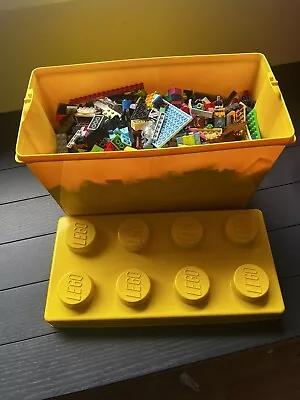 Buy Lego Brick  Storage Box 8 Stud Stackable Yellow Including 2kg Of Assorted Lego • 29£