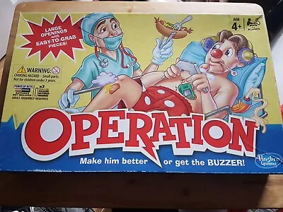Buy Operation Board Game By Hasbro Gaming Large Openings  Easy To Grab Pieces 4yrs+ • 9.99£