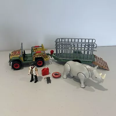 Buy Playmobil Rhino Trailer 4832 Safari Jeep & Oambati Ranger African Wildlife Rare • 32£