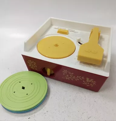 Buy 1971 Fisher Price Music Box Record Player 5 Discs Working Retro Vintage Kids Toy • 9.99£