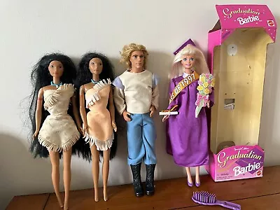 Buy 1995 Mattel Disney Pocahontas John Smith Dolls 1997 Graduation Barbie • 35£