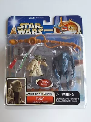 Buy STAR WARS Attack Of The Clones - Yoda With Force Powers - Hasbro 2002 Misb • 12£