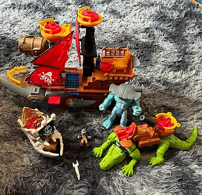 Buy Fisher-Price Imaginext Shark Bite Pirate Ship And Walking Croc & More • 24.99£