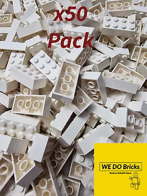 Buy LEGO 3001 2X4 Bricks Bundle X50 WHITE Building Blocks • 10.99£