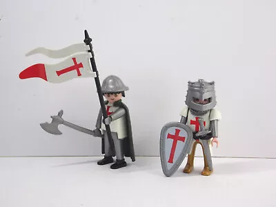 Buy Playmobil Knights Templar X 2 Figures Crusader Castle 4670  Shields Flag • 12£