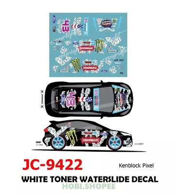 Buy JC-9422 White Toner Waterslide Decals # Ken Block Pixel - 1:64 Hot Wheels • 3.71£