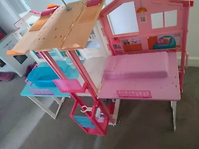 Buy Barbie 3-Story Townhouse Dollhouse With Elevator, Swing Chair • 12£