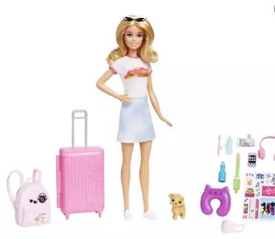 Buy Barbie Doll And Accessories Travel Set With Puppy Toy New With Box • 31.34£