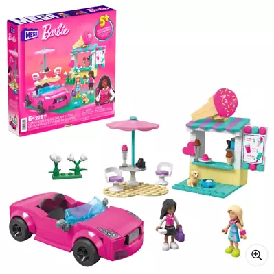 Buy Mega Barbie Convertible & Ice Cream Stand Building Set - Barbies Gift Dolls Set • 27.99£