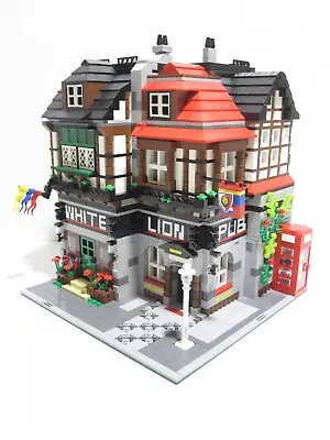 Buy LEGO Custom Modular Building House White Lion Pub Moc • 277.36£