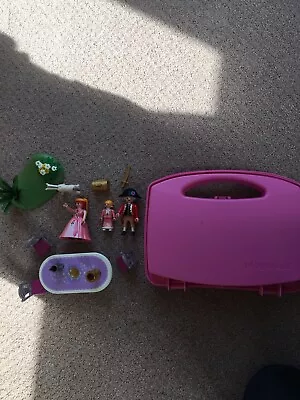 Buy Playmobil Princess And Family In Carry Along Pink Storage Case • 3.99£