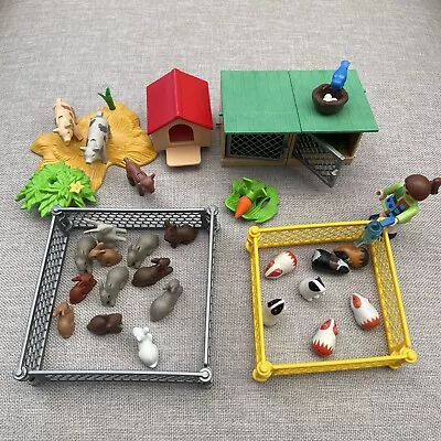 Buy Playmobil Childrens Petting Zoo Animals Guinea Pigs Rabbits Pigs Figures Bundle • 14.95£