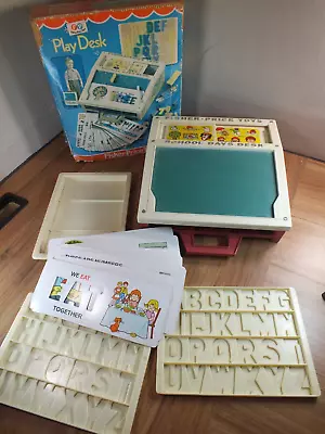 Buy Vintage Fisher Price PLAY DESK With Trays, Letters, Numbers And Activity Cards • 14.95£