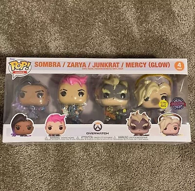 Buy Funko Pop! Overwatch Pack Of 4 Vinyl Figures Dark/Zarya/Junkrat/Mercy (Glow) • 32.99£