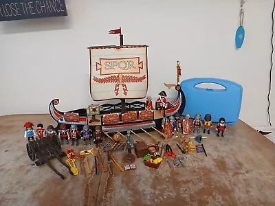 Buy Playmobil 5390  Roman Galley Floating Ship Roman Soldiers With Loads Of Extra  • 24.99£