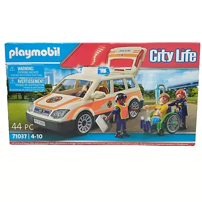 Buy Playmobil 71037 Toy Ambulance Paramedic Car City Life 44PC Lights And Sound • 13.99£