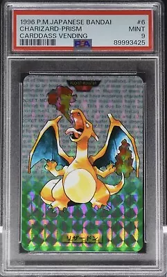 Buy Pokemon - 1996 Bandai Carddass Vending Green Prism - Charizard #6 - PSA 9 New! • 1,071.72£