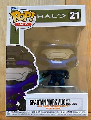 Buy Funko Pop - Games - Halo - Spartan Mark V (B) Blue Energy Sword -21 - UK Seller • 7.49£