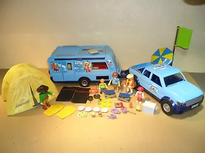 Buy PLAYMOBIL CARAVAN + PICKUP TRUCK (Camping Equipment,figures,Accessories,Tent) • 15.49£