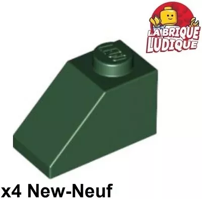 Buy Lego - 4x Slope Brick Gradient Angled 45 2x1 Green Dark / Dark Green 3040 New • 1.66£