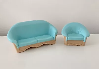 Buy Vintage Fisher Price Loving Family * Dolls House Furniture * Sofa And Chair • 9.99£