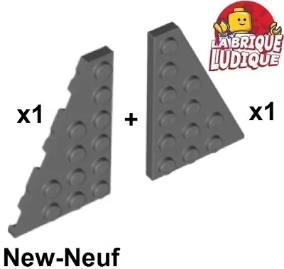 Buy LEGO Pair Wing Wedge Flat Plate 6x4 V Right+Left Dark Grey 48205 +48208 • 1.63£