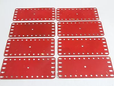 Buy 8 Meccano 5 X 11 Hole Flexible Metal Plates 192 Overpainted Mid Red • 2.40£