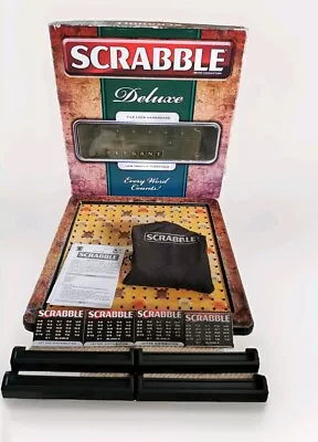 Buy Scrabble Deluxe Board Game Low Profile Turntable 2009 Mattel Tile Lock Complete • 9.99£