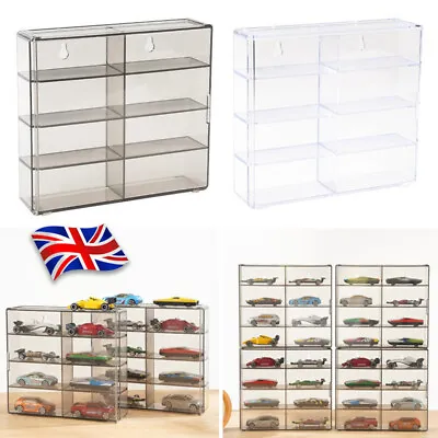 Buy 1:64 Acrylic Display Box For 8 Hot-Wheels Car Model Toy Cabinet Rack W/ Door NEW • 6.49£