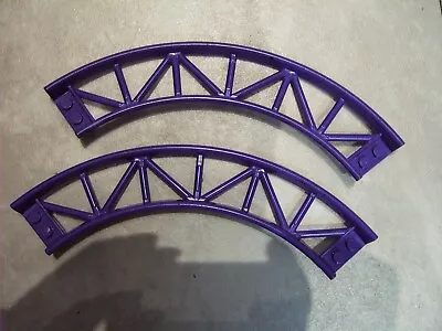 Buy LEGO 2 X New 25061 Train Track / Roller Coaster Curve 90 Degrees In Dark Purple • 3.99£
