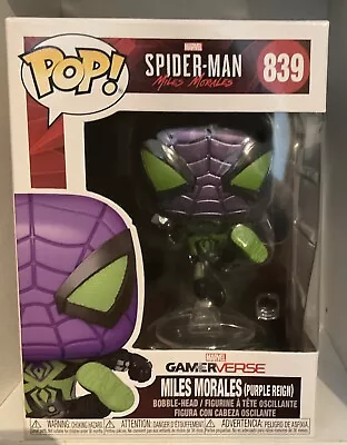 Buy Pop Funko Marvel SPIDER-MAN Miles Morales (Purple Reign) 839 Bobble Head Figure • 8£