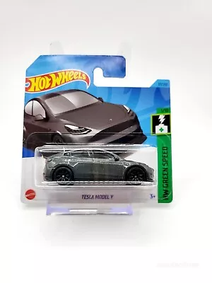 Buy Hot Wheels Tesla Model Y Grey HW Green Speed New 2023 1:64 Short Card  • 6.99£