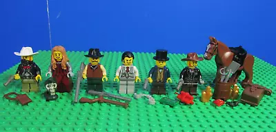 Buy Genuine LEGO WESTERN COWBOY SHERIFF MINIFIGURE Set Wild West BANDIT HORSE GOLD • 57.52£