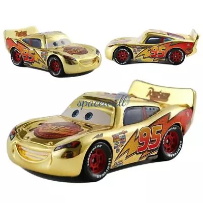 Buy Disney Pixar Cars Golden Lightning McQueen 1:55 Diecast Model Toy Car Loose Gift • 7.19£