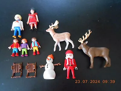 Buy Playmobil Bundle Father Christmas Reindeers Sleighs Mum Dad Children Snowman • 2£