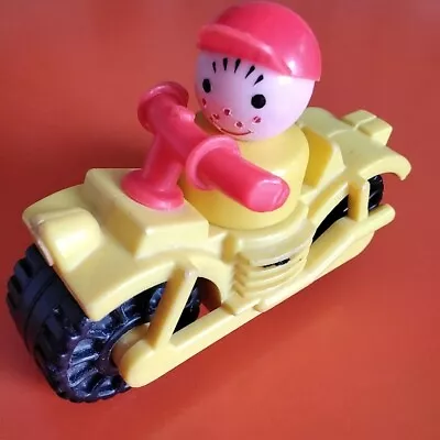 Buy Vintage Retro 70s Fisher Price Little People Boy Cap Yellow Camper Motorbike Lot • 12£