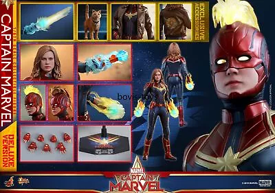 Buy NEW Hot Toys MMS 522 Captain Marvel Brie Larson Deluxe Edition 1/6 Doll  • 184.59£
