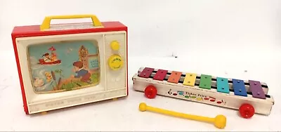 Buy Vintage Fisher-Price Two Tune TV & Xylophone Set 1964-1978 Quaker Oats Co. • 6.99£
