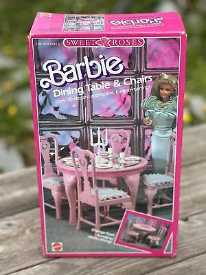 Buy Barbie Sweet Roses Dining Table & Flesh Ref 7107 Made In Mexico • 160.18£