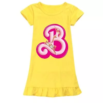 Buy Girls Barbie The Movie Print Dress Skirt Nightdress Birthday Party Dress 2-10Y • 6.99£