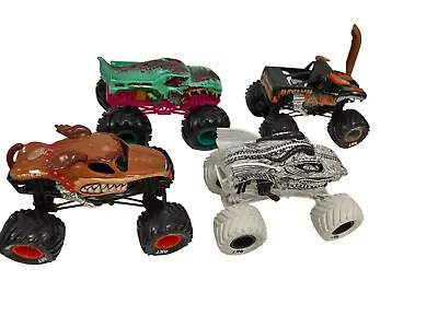 Buy Monster Jam Die-Cast Hot Wheels Monster Trucks - Set Of 4 Collectible Vehicles • 9.99£