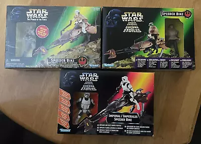 Buy Kenner Star Wars Speeder Bikes X3 With Imperial, Luke & Leia NEW • 59.99£