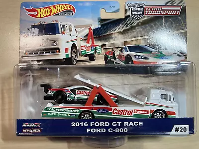 Buy Hot Wheels Team Transport 2016 Ford GT Race + Ford C-800 On Real Riders • 26.50£