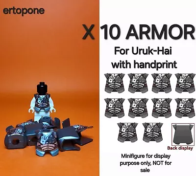Buy For Lego Lord Of The Rings URUK-HAI   Hand   Dark Grey Minifigure Breastplate X10 • 30.40£
