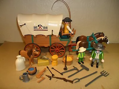 Buy PLAYMOBIL WESTERN PIONEERS WAGON (Animals,ACW,People,Frontier Cart,Accessories) • 13.99£