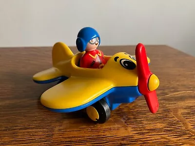 Buy Playmobil 1.2.3 Yellow And Blue Propeller Plane With Pilot Set 6717 • 2.65£