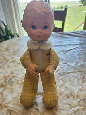 Buy Vintage Fisher Price Blonde Yellow Plushy Rubber Face Sit Up Baby Doll 1975  • 13.98£