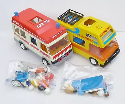 Buy Vintage Playmobil 3456 Ambulance & 3148 Camper Van With Figures & Accessories • 15£