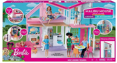 Buy Barbie Malibu 2 Storey House Playset / 6 Rooms / 25+ Accessories New + 24h Del • 79.95£