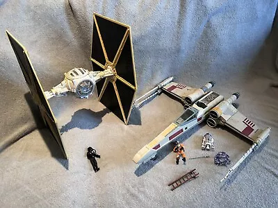 Buy Star Wars - X-wing Fighter (trench Run) - White Damaged Tie Fighter And Figures • 79.99£